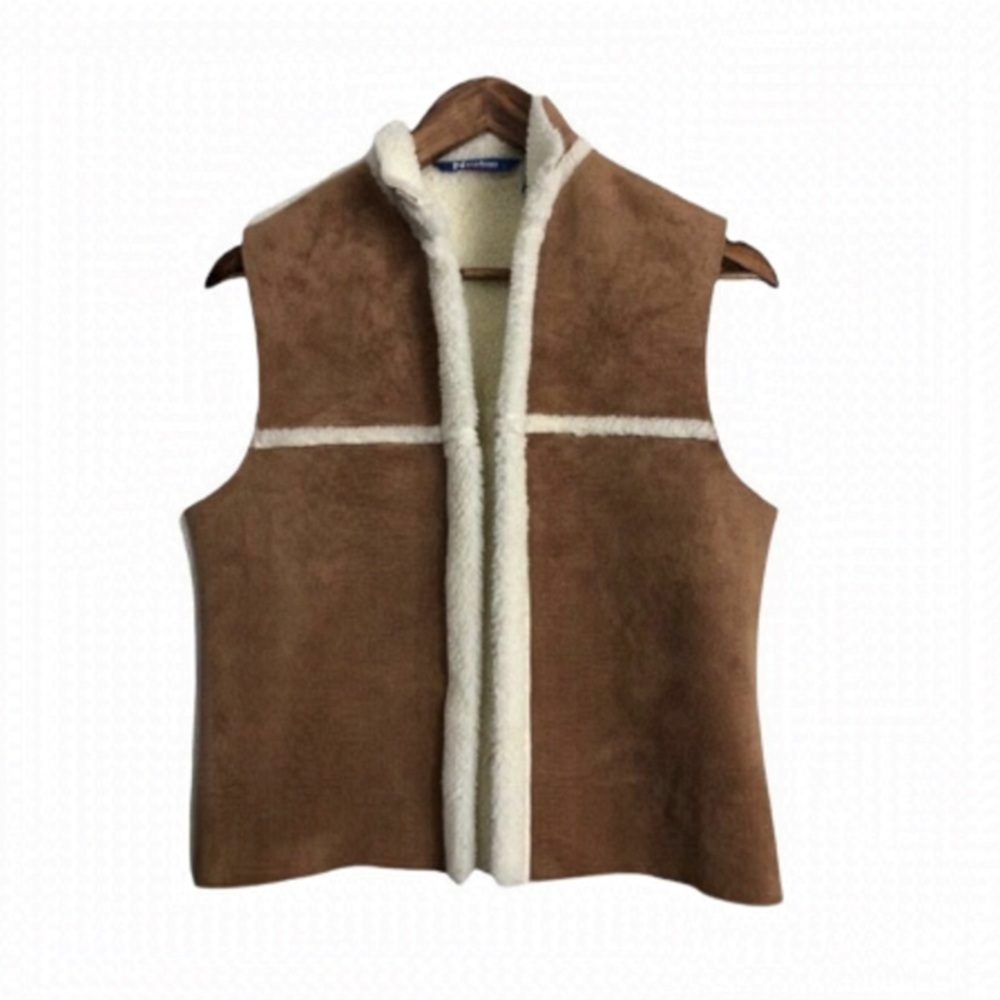NYGARD Sport Vintage Faux Suede Sherpa Lined Vest size 8
